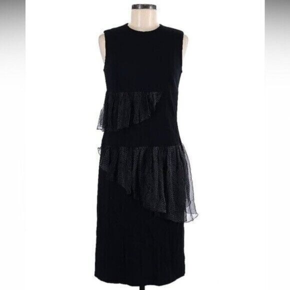 Christopher Kane Sophisticated Snake Draped Sheath Black Sleeveless Dress US 8 • - Picture 1 of 6